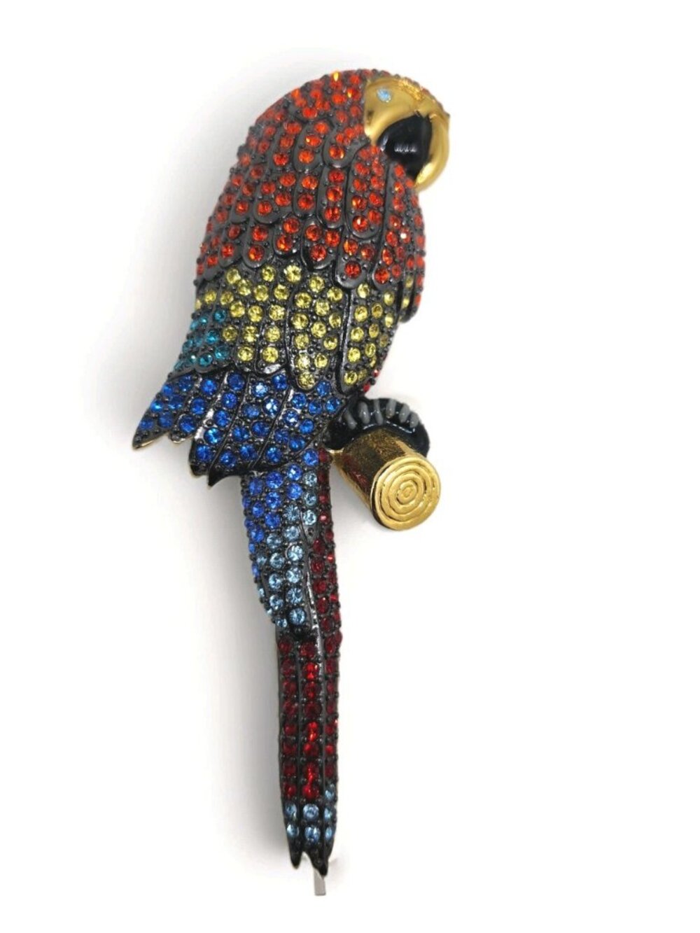 JOAN RIVERS CRYSTAL 4” Macaw Parrot Brooch PIN Limited Edition Numbered Bird